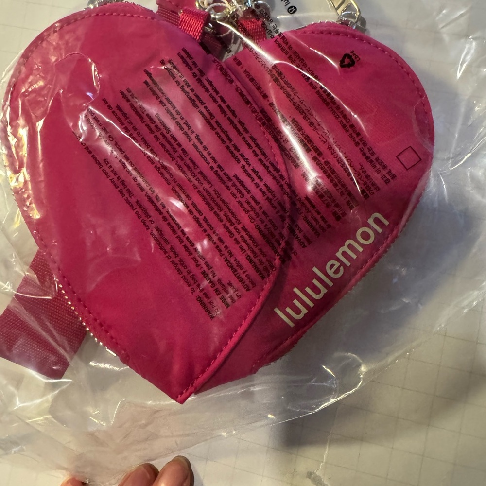 Lululemon Athletica Pink Heart Dual Pouch Wristlet - Picture 6 of 6